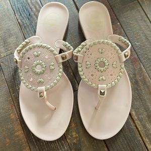 Jack Roger’s Georgica Stud Flat Slip On Jelly Thong Sandals Size 8.